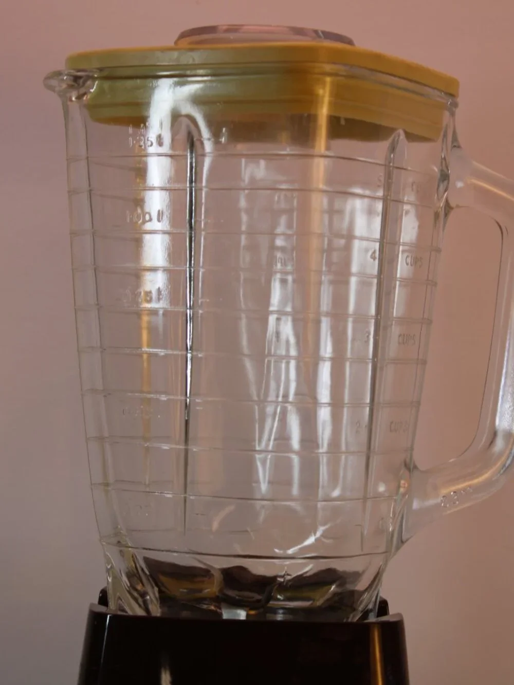 Vtg MCM Sunbeam 20 Speed Solid State Blender Harvest Gold Woodgrain Glass Works!